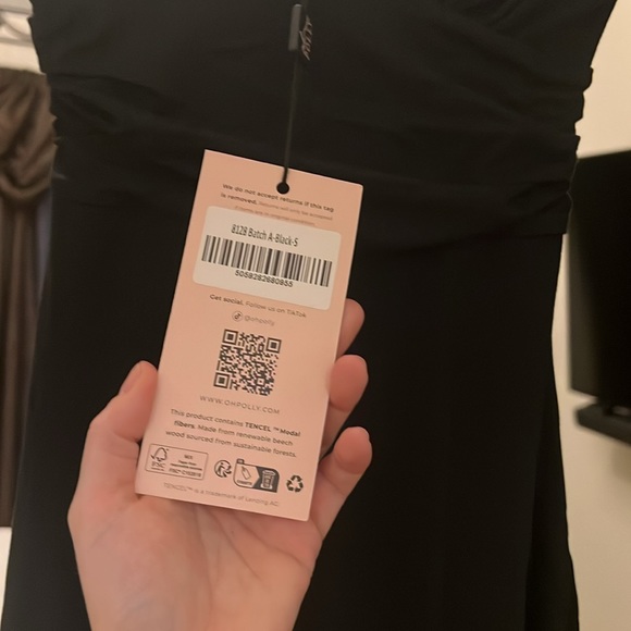 Oh Polly MARCELA Modal Plunge Long Sleeve Maxi Dress in Black (US Shippi… - Picture 7 of 10